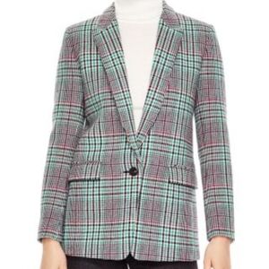 Sandro Paris Multicolor Plaid Blazer